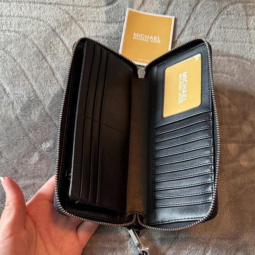Michael Kors Black Leather Wristlet - Picture 4 of 7